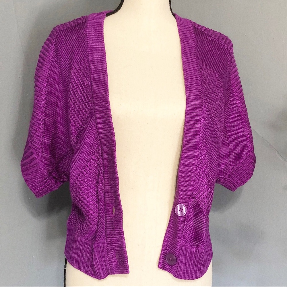 WORTHINGTON Purple Sweater Top Short Sleeve